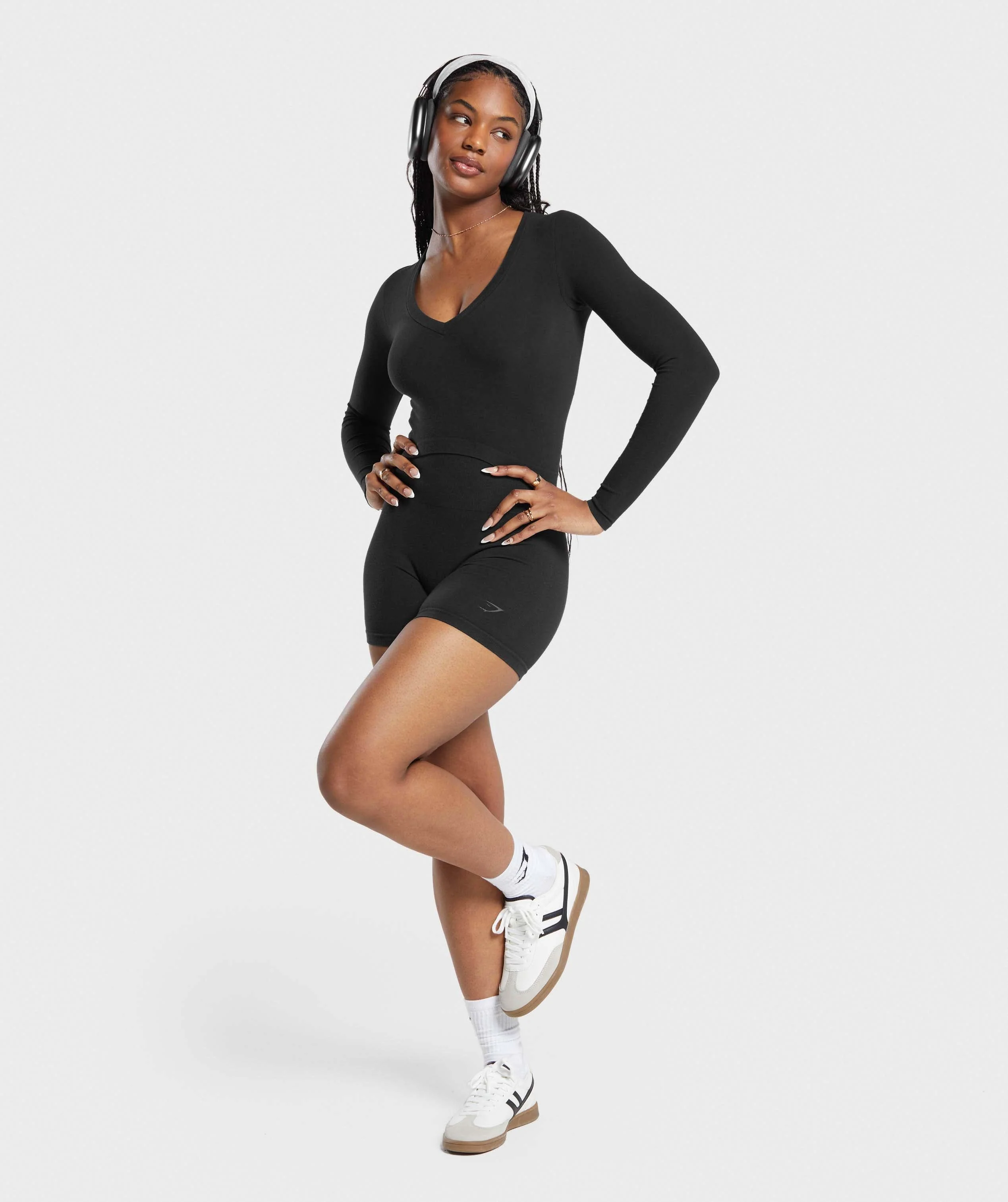 Cotton Seamless Long Sleeve Midi Top