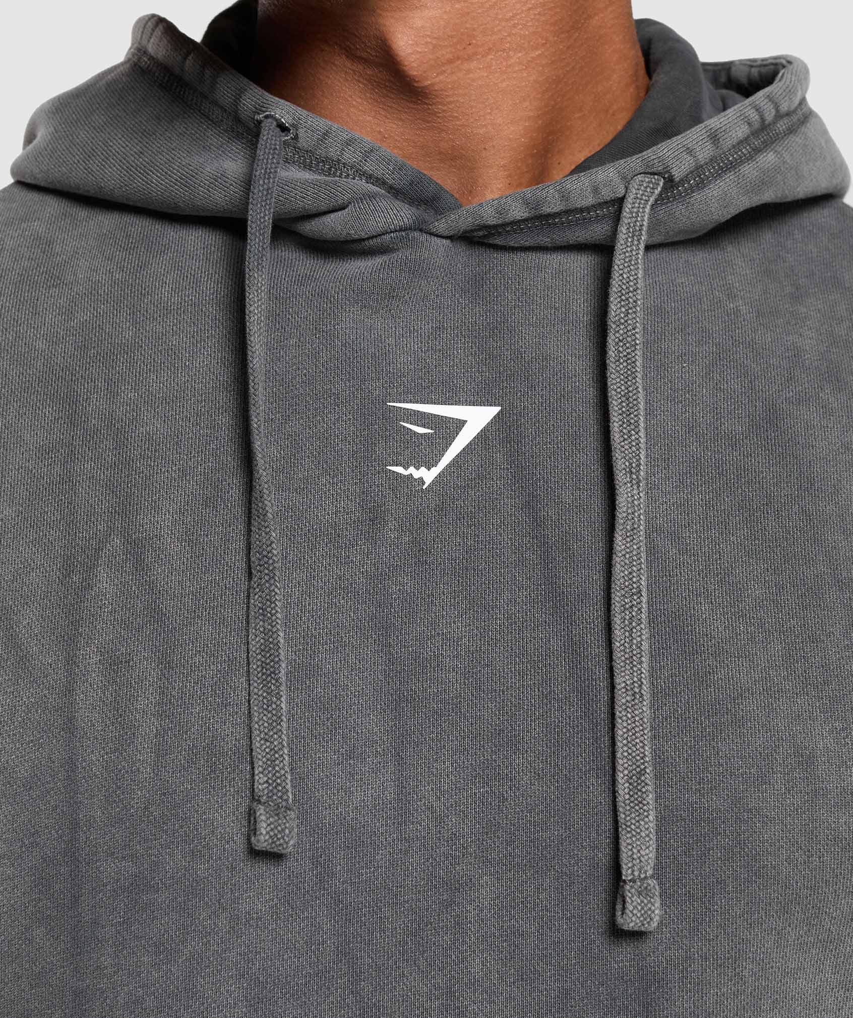 Washed Drop Arm Sleeveless Hoodie