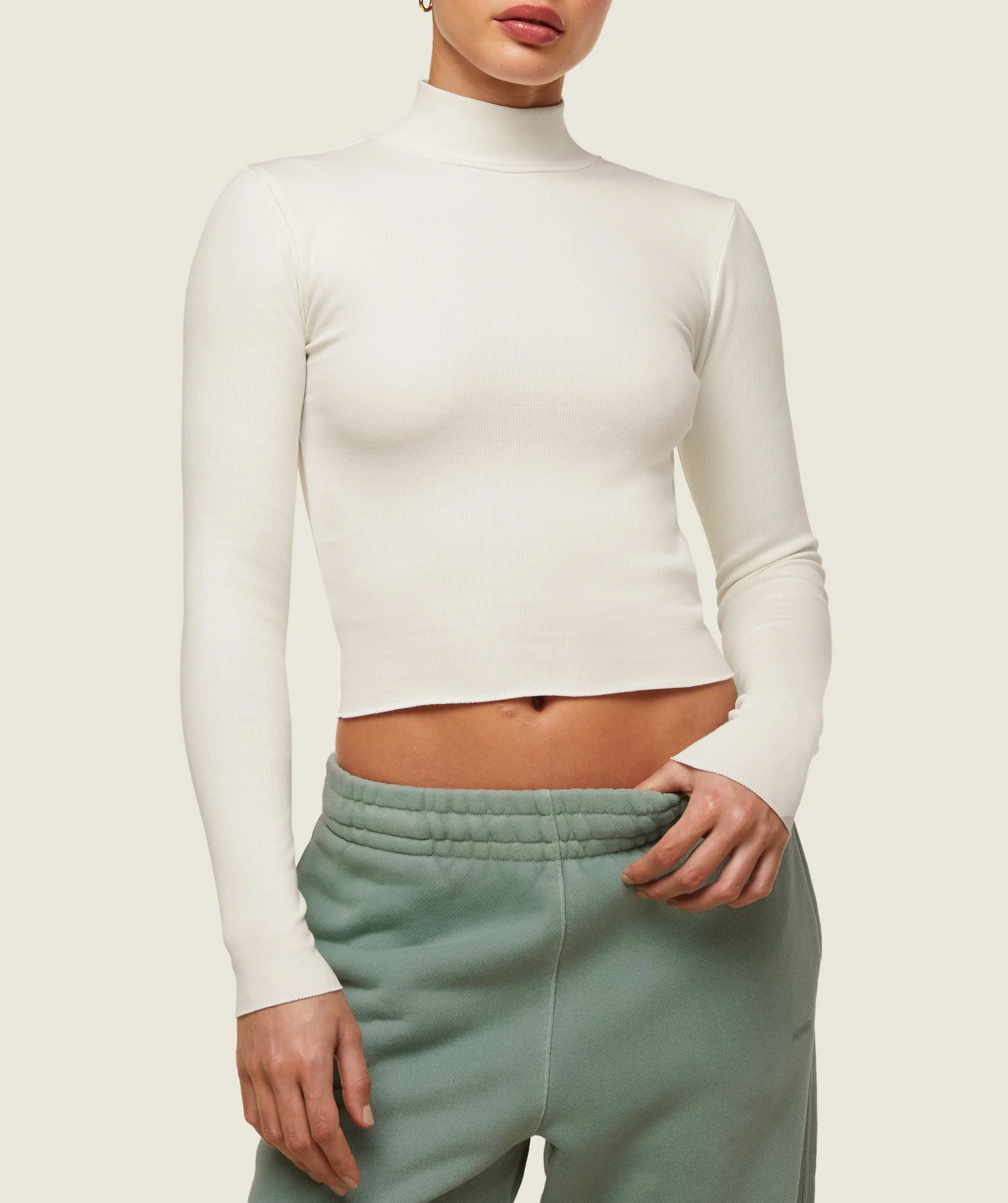 everywear Long Sleeve Ribbed Turtle Neck