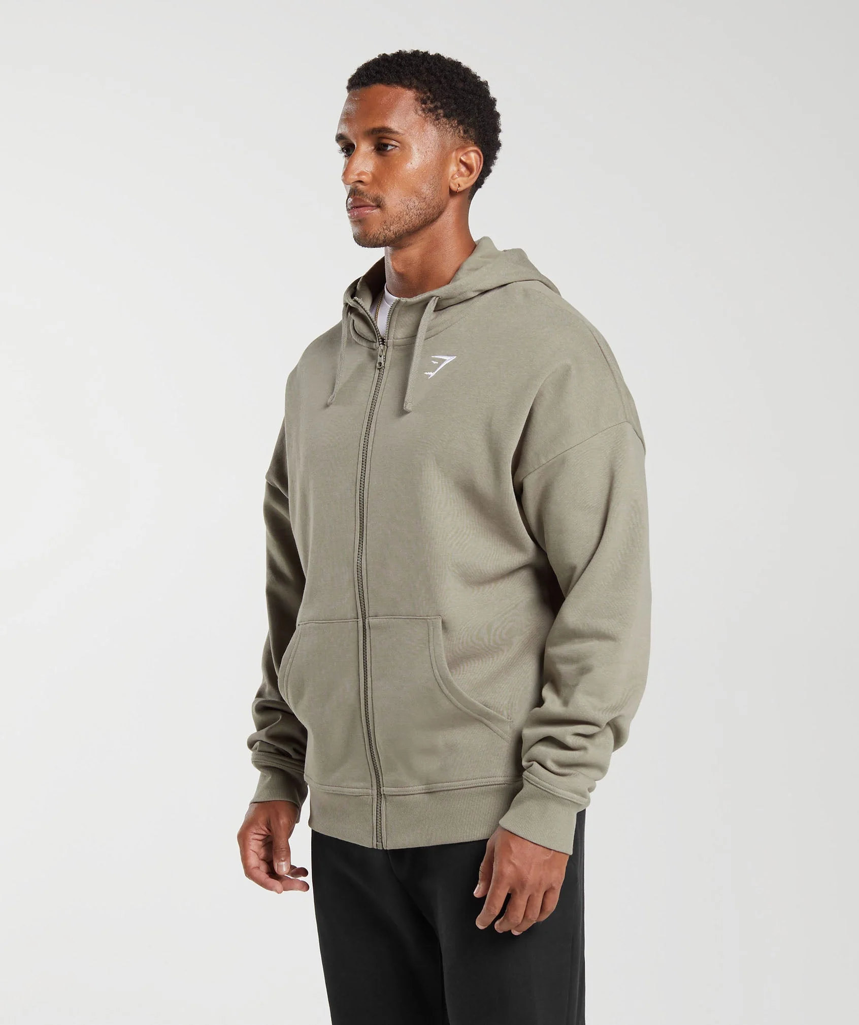 Crest Oversized Zip Up Hoodie