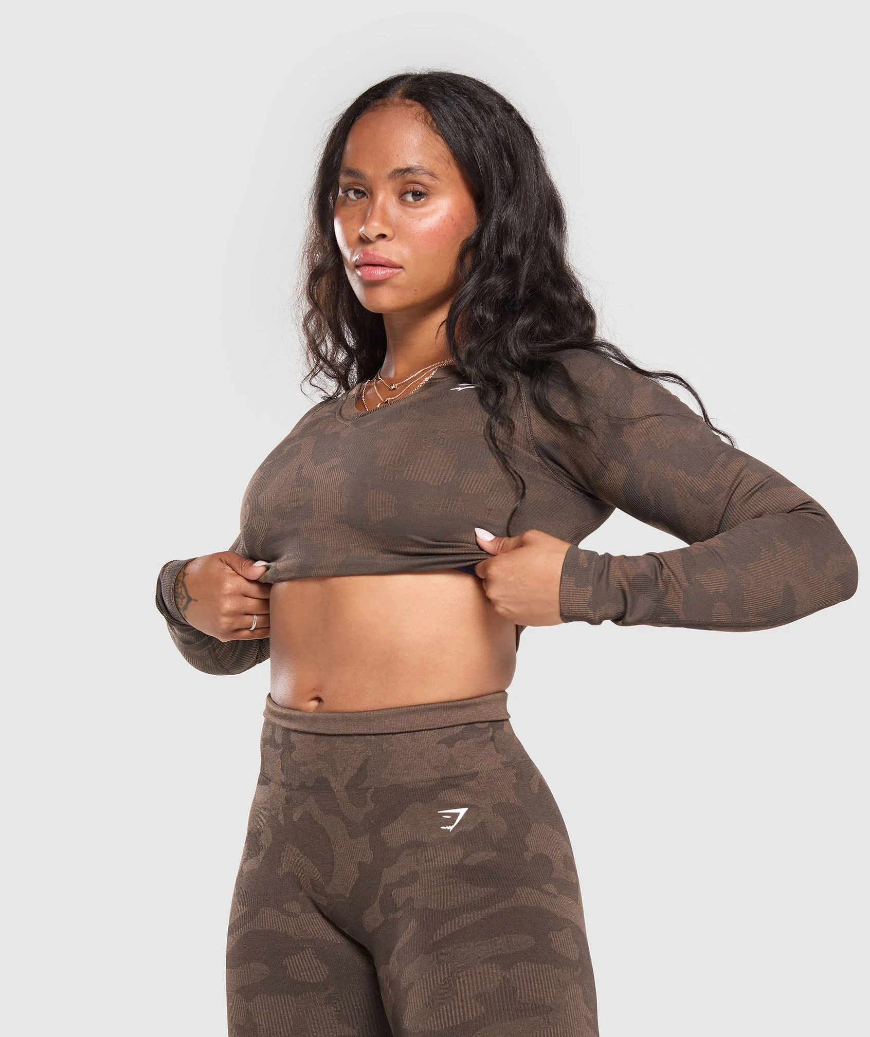 Adapt Camo Long Sleeve Crop Top