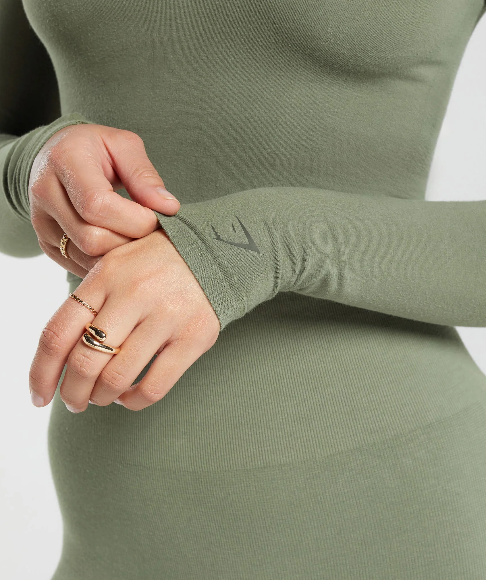 Cotton Seamless Long Sleeve Midi Top