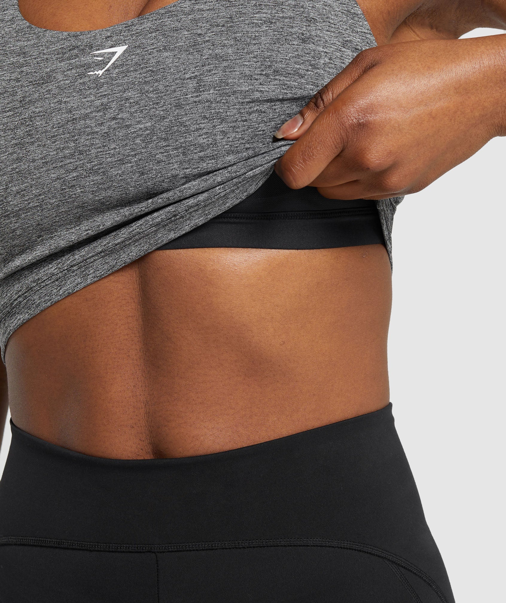 Marl Racer Shelf Crop Tank