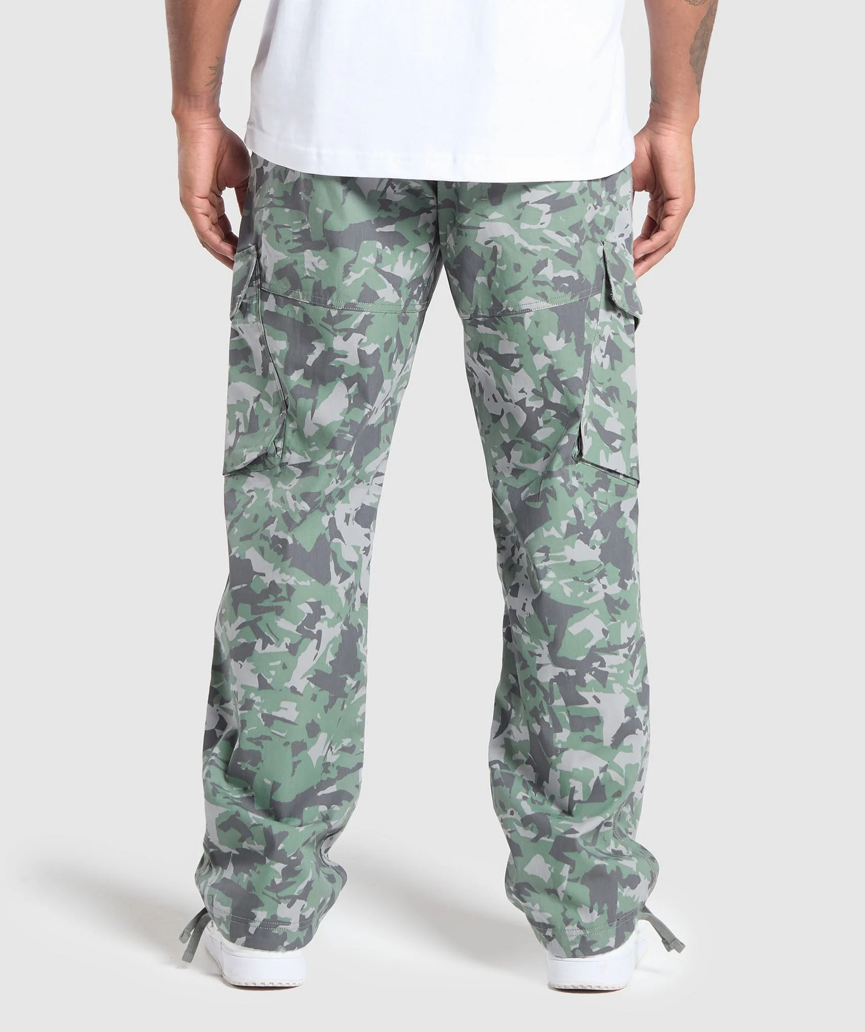 Camo Print Woven Cargo Pants