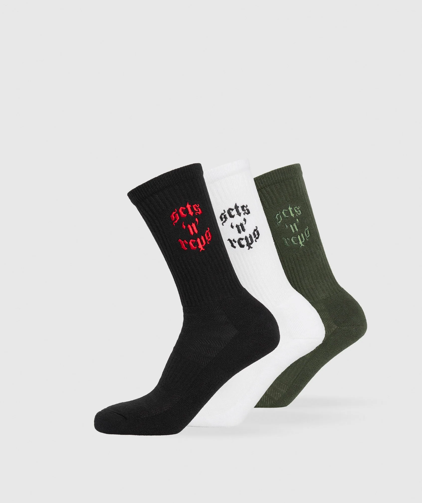 Sets and Reps 3pk Crew Socks