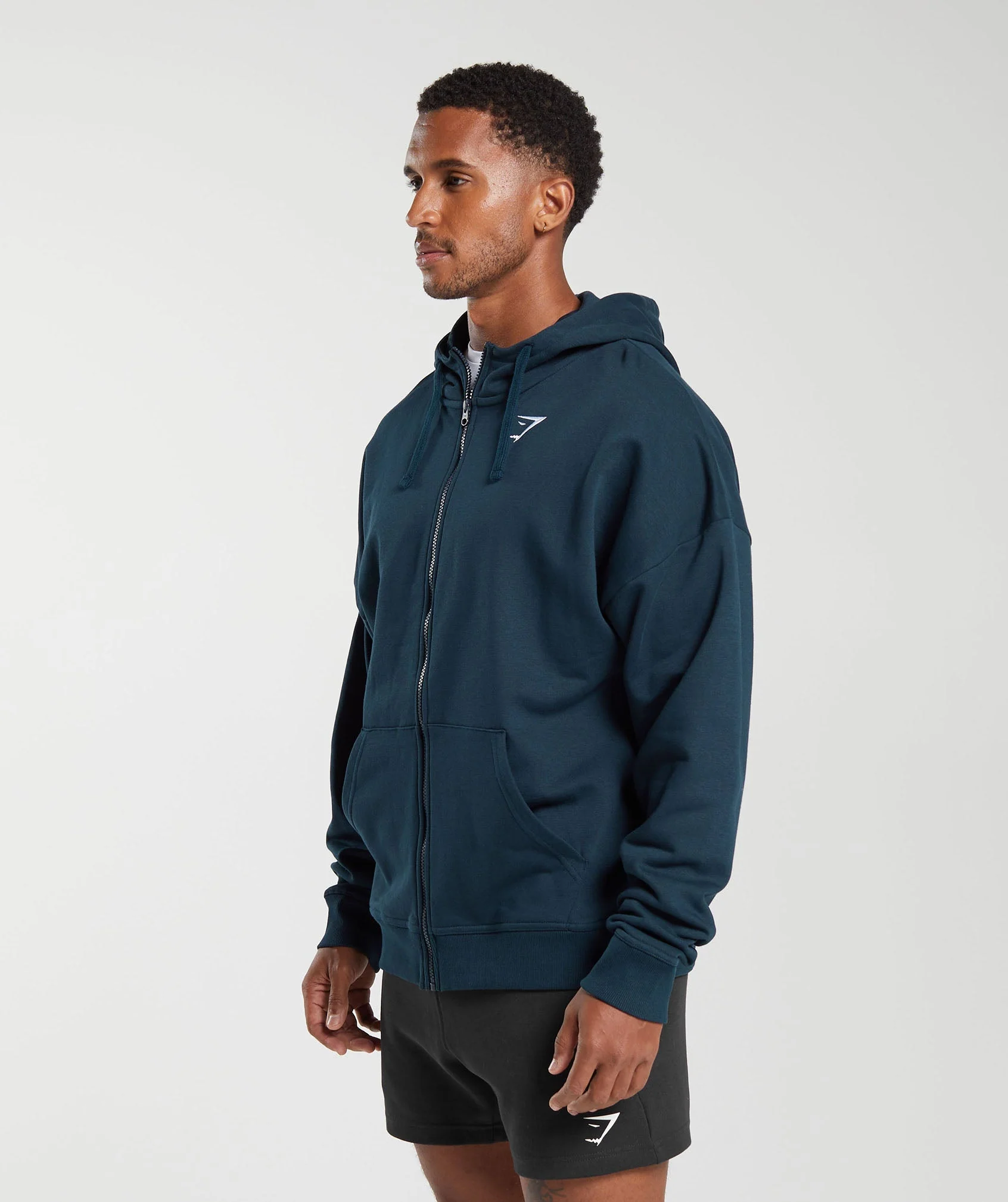 Crest Oversized Zip Up Hoodie