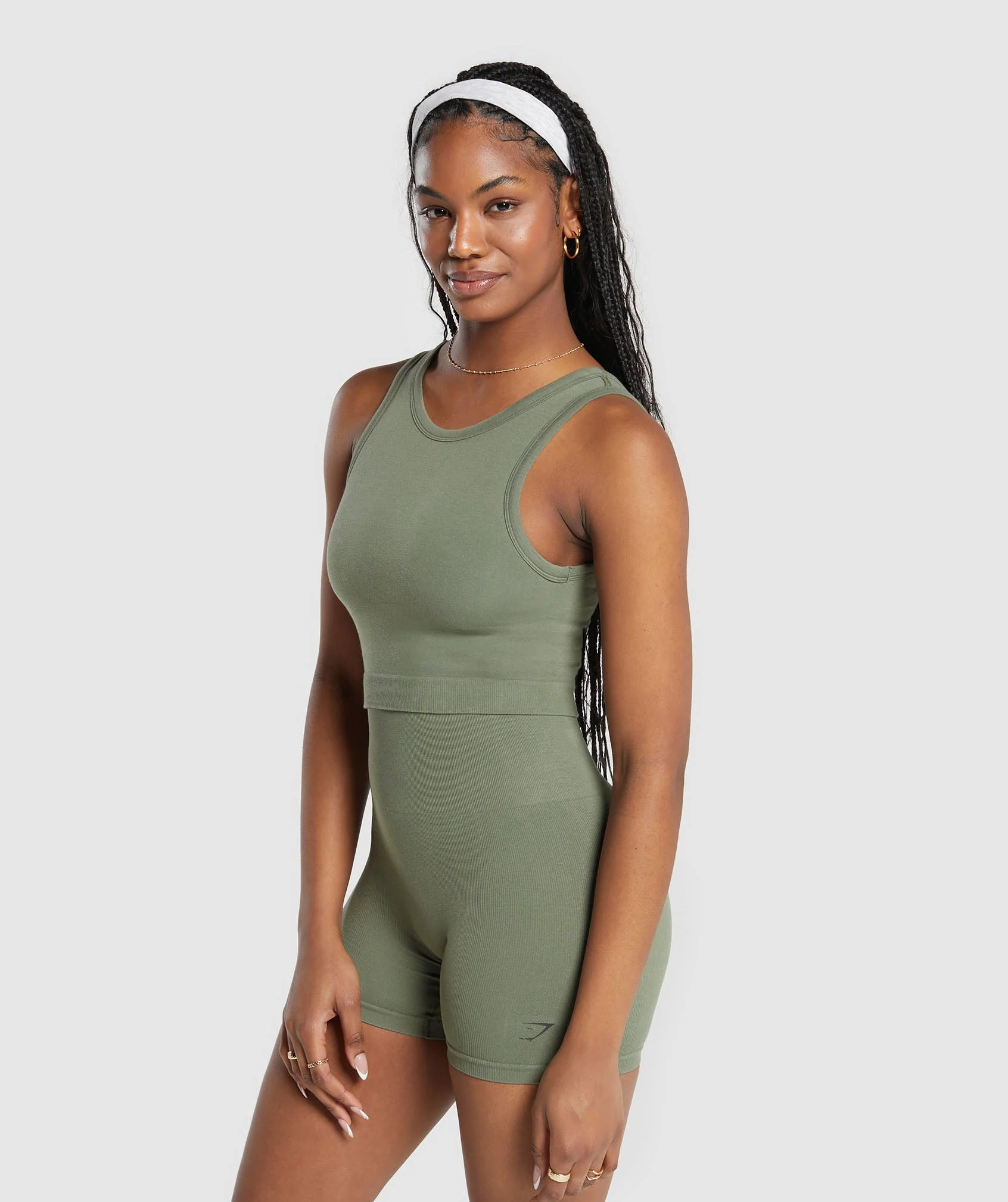 Ribbed Cotton Seamless Body Fit Tank