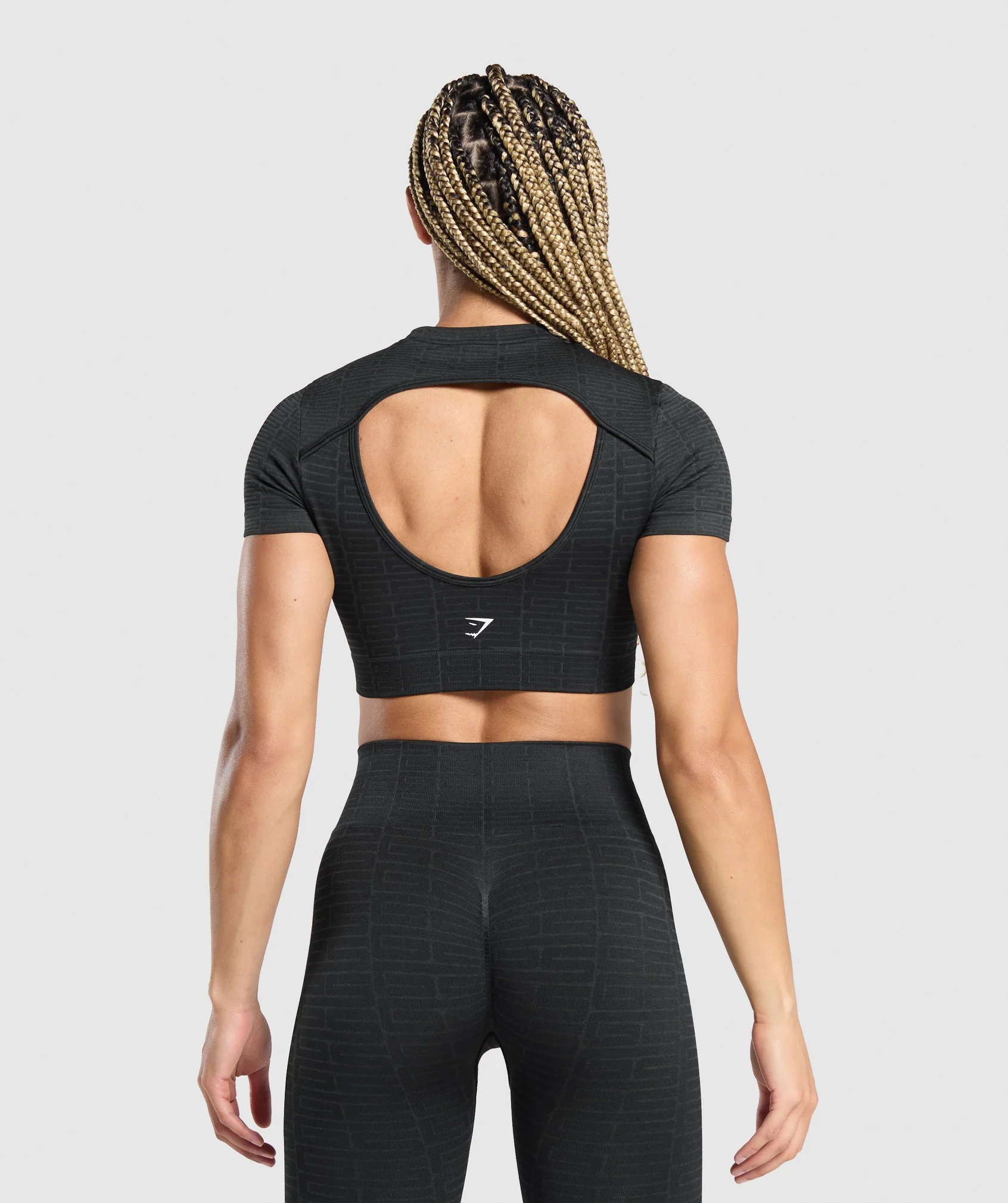 Adapt Monogram Seamless Ruched Crop Top