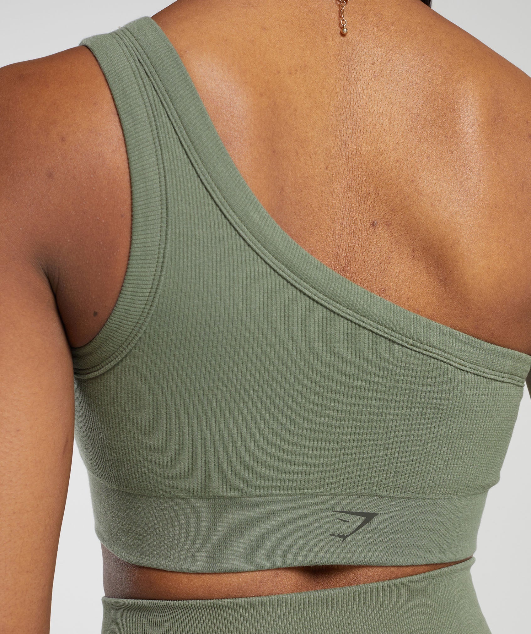 Ribbed Cotton Seamless One Shoulder Bra