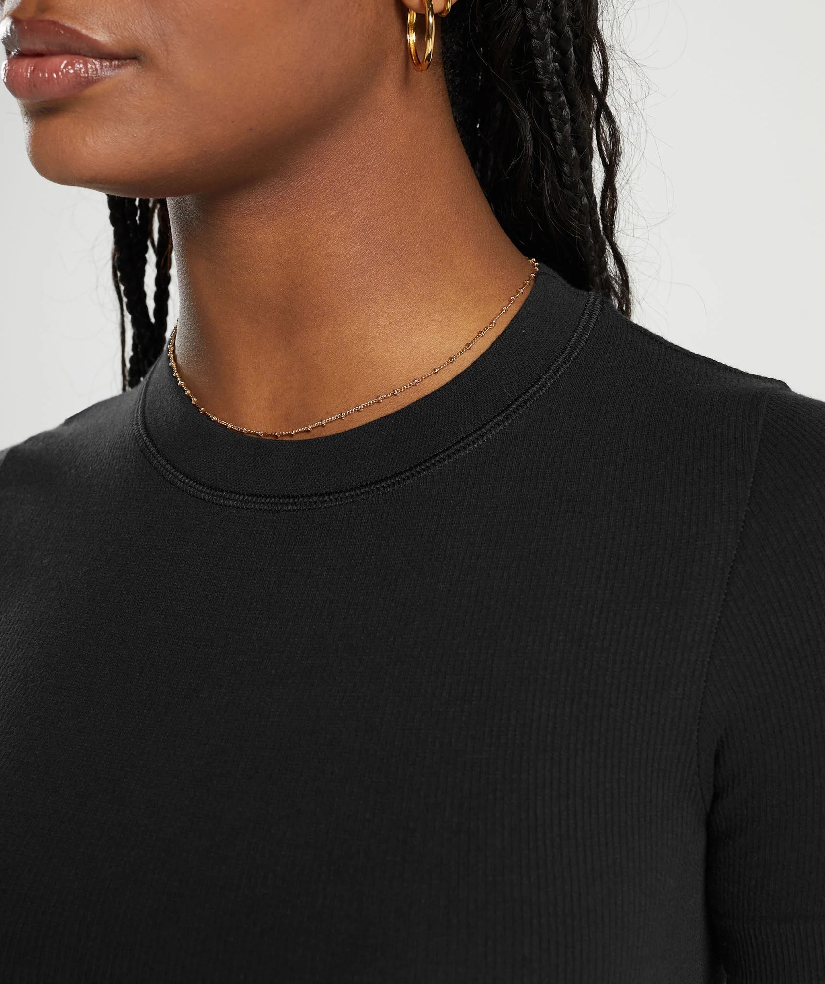 Ribbed Cotton Seamless T-Shirt