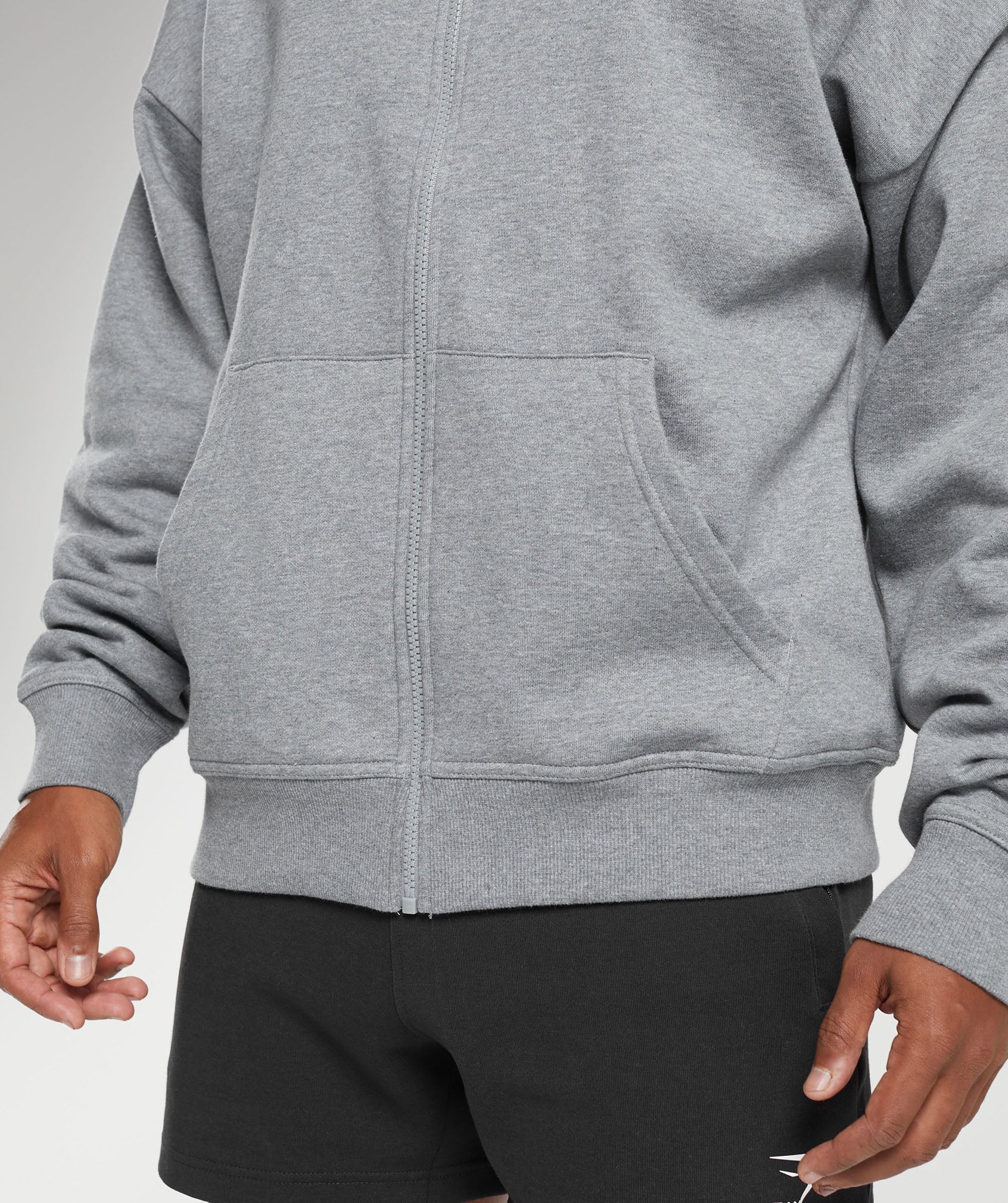 Crest Oversized Zip Up Hoodie