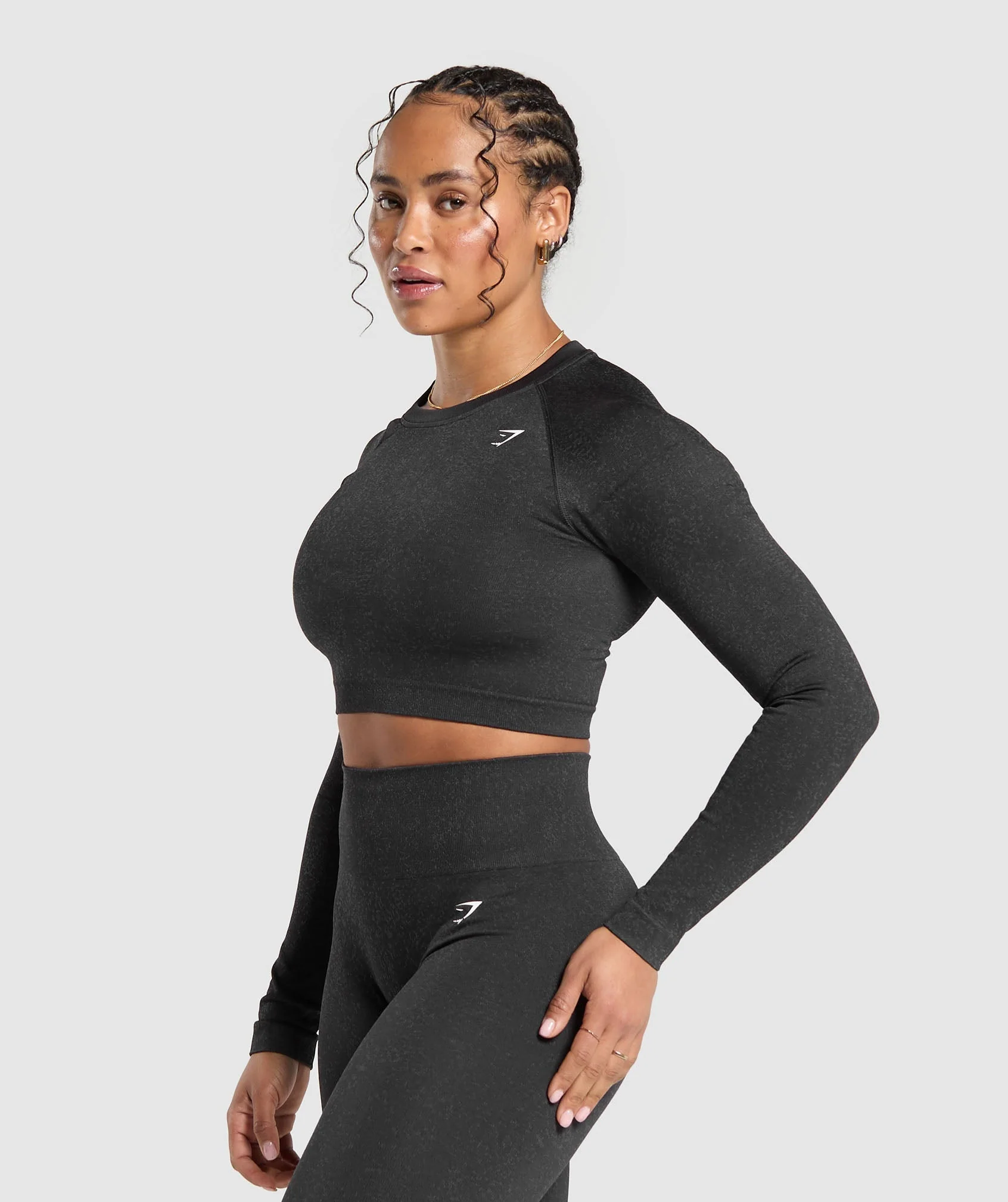 Adapt Fleck Seamless Long Sleeve Crop Top