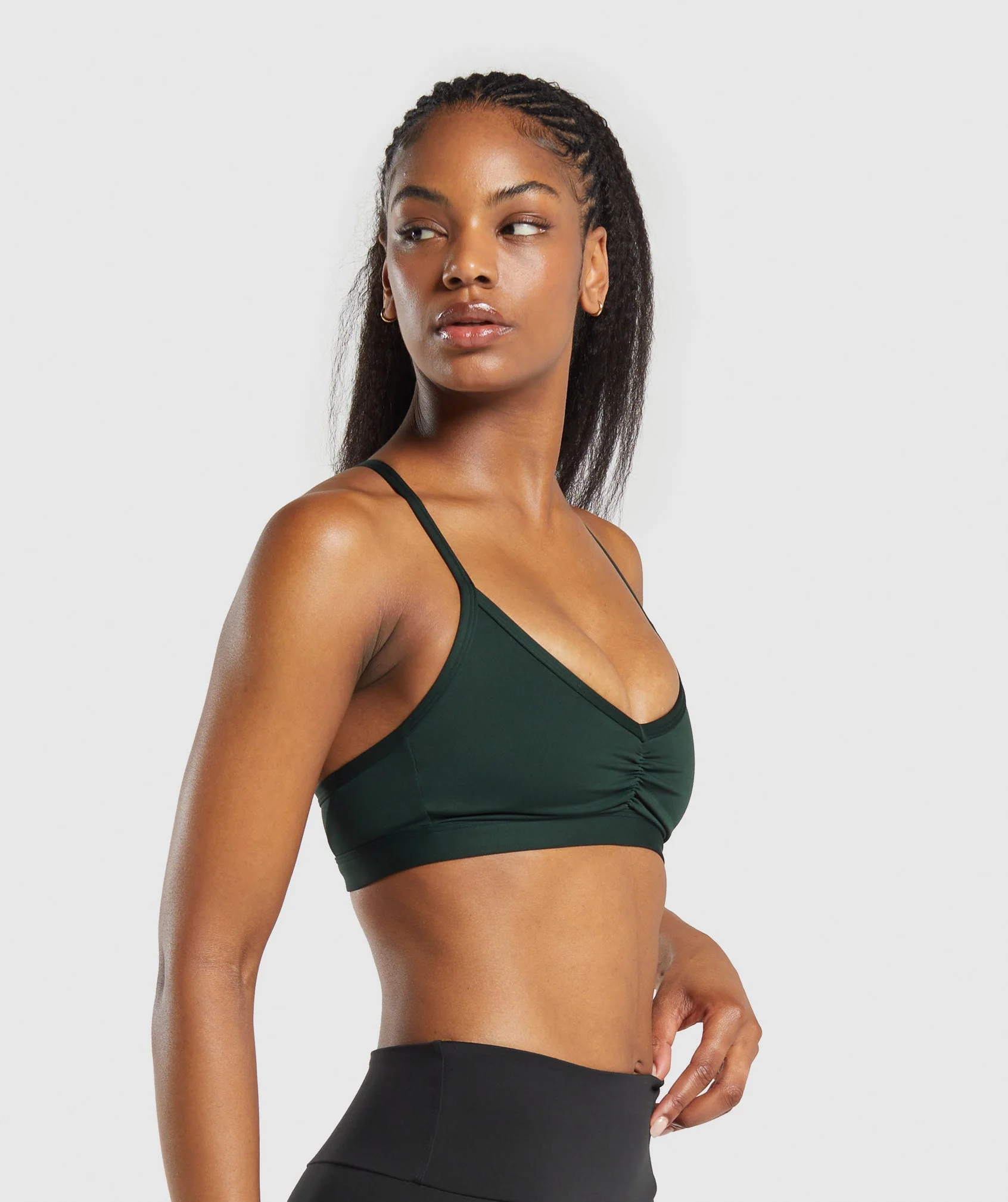Ruched Strappy Sports Bra