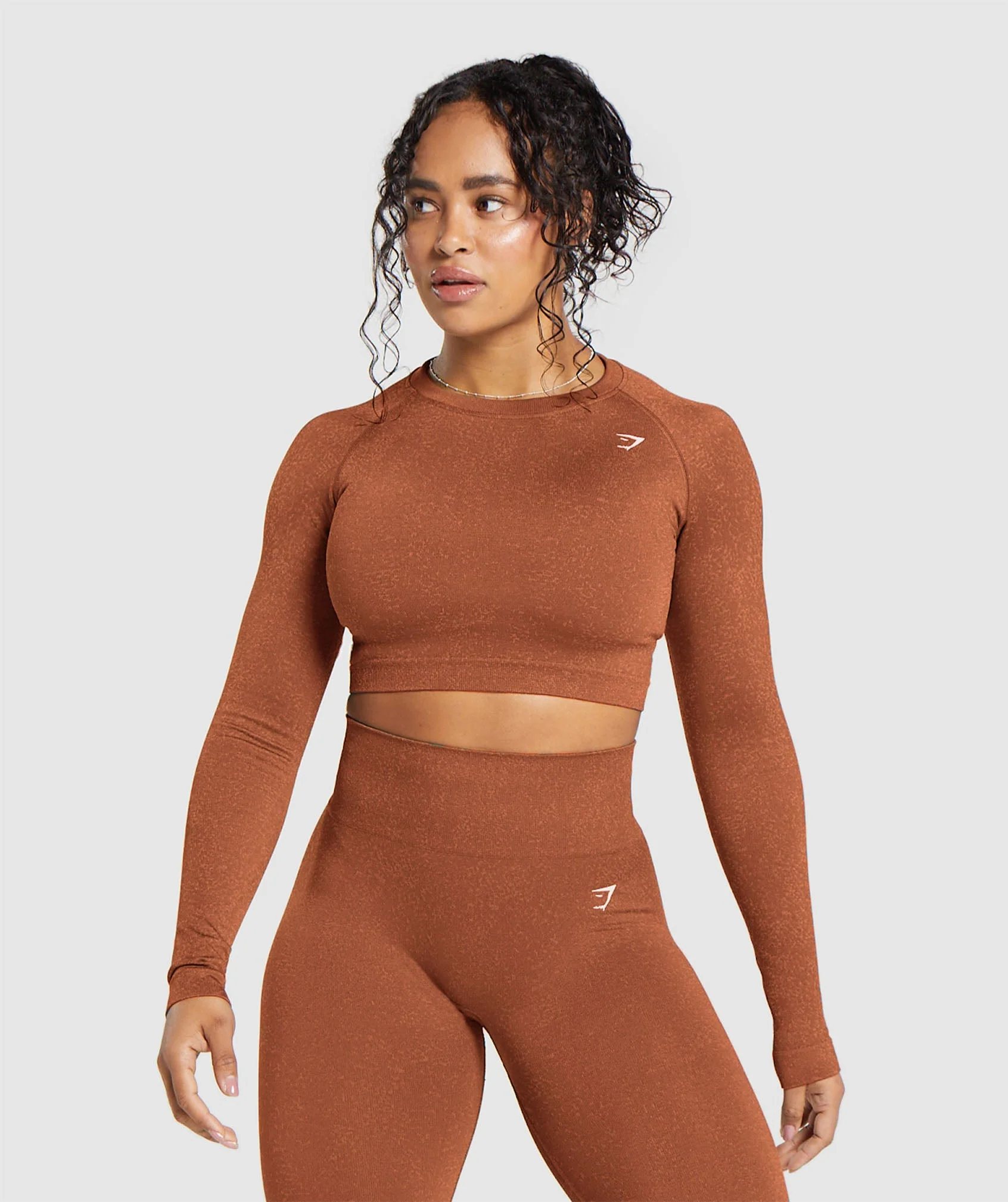 Adapt Fleck Seamless Long Sleeve Crop Top