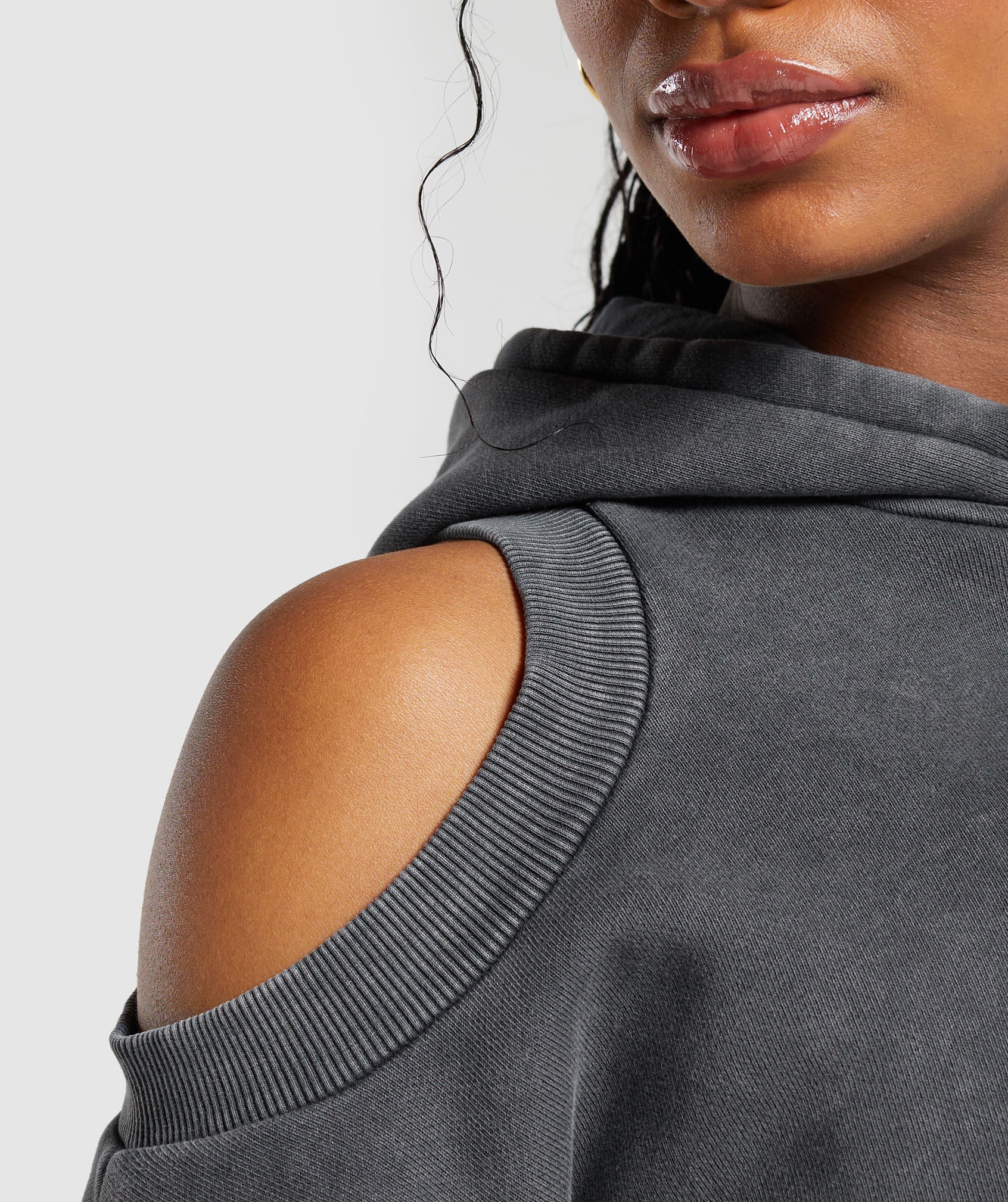 Washed Cut Out Hoodie