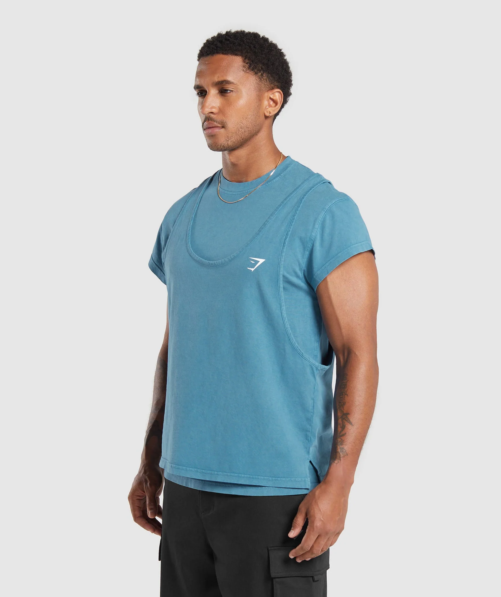 Washed Double Layer T-Shirt