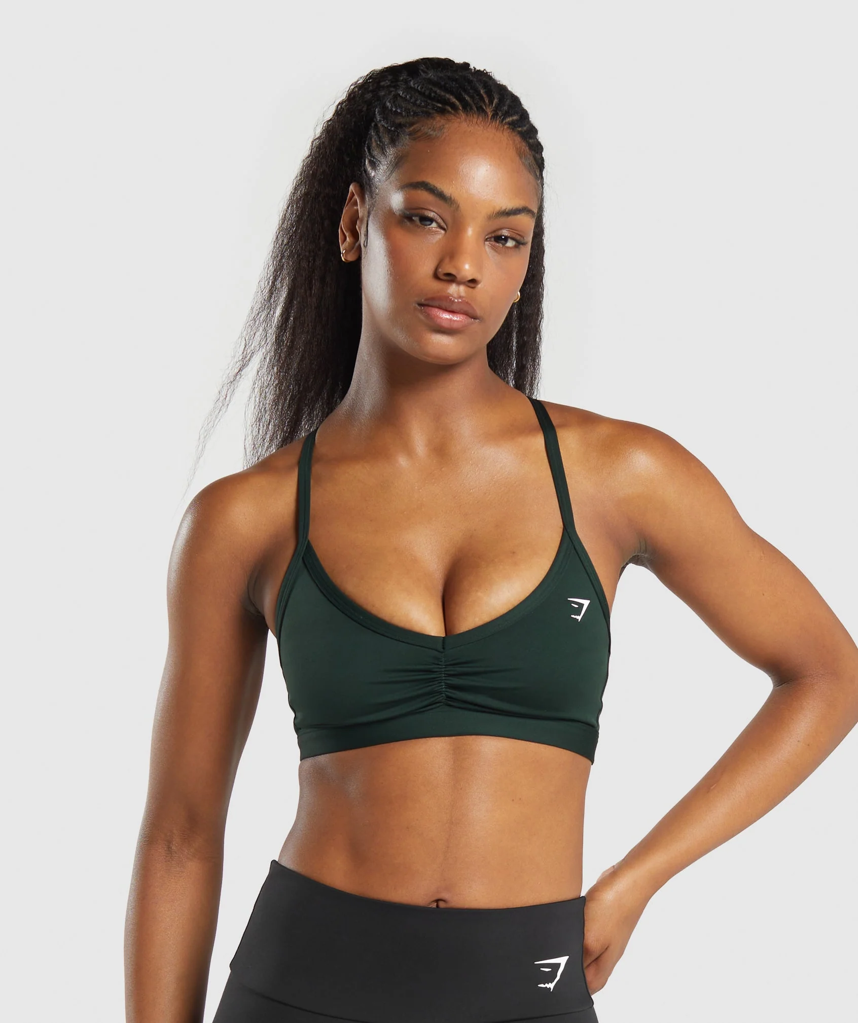 Ruched Strappy Sports Bra