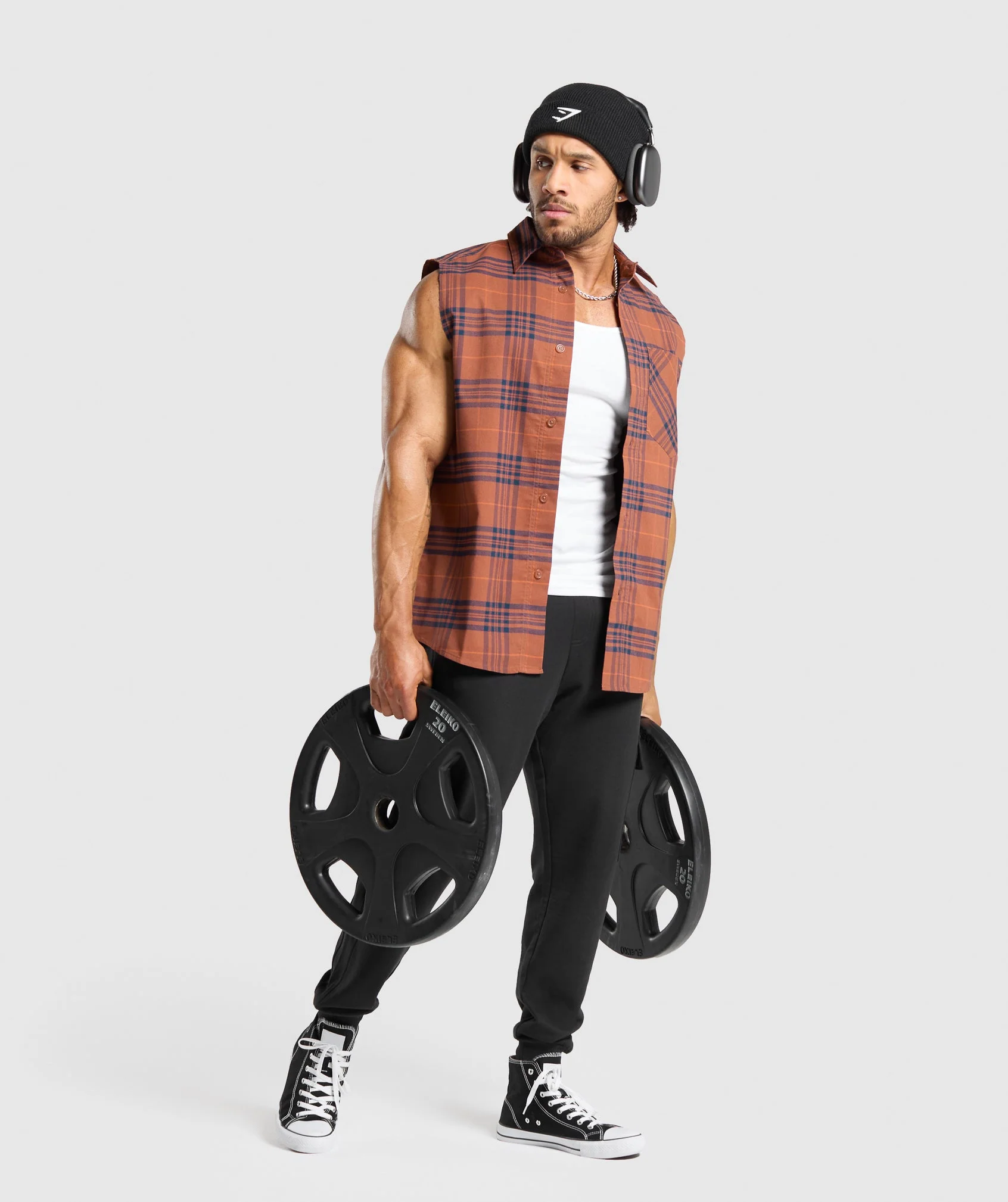 Check Sleeveless Shirt