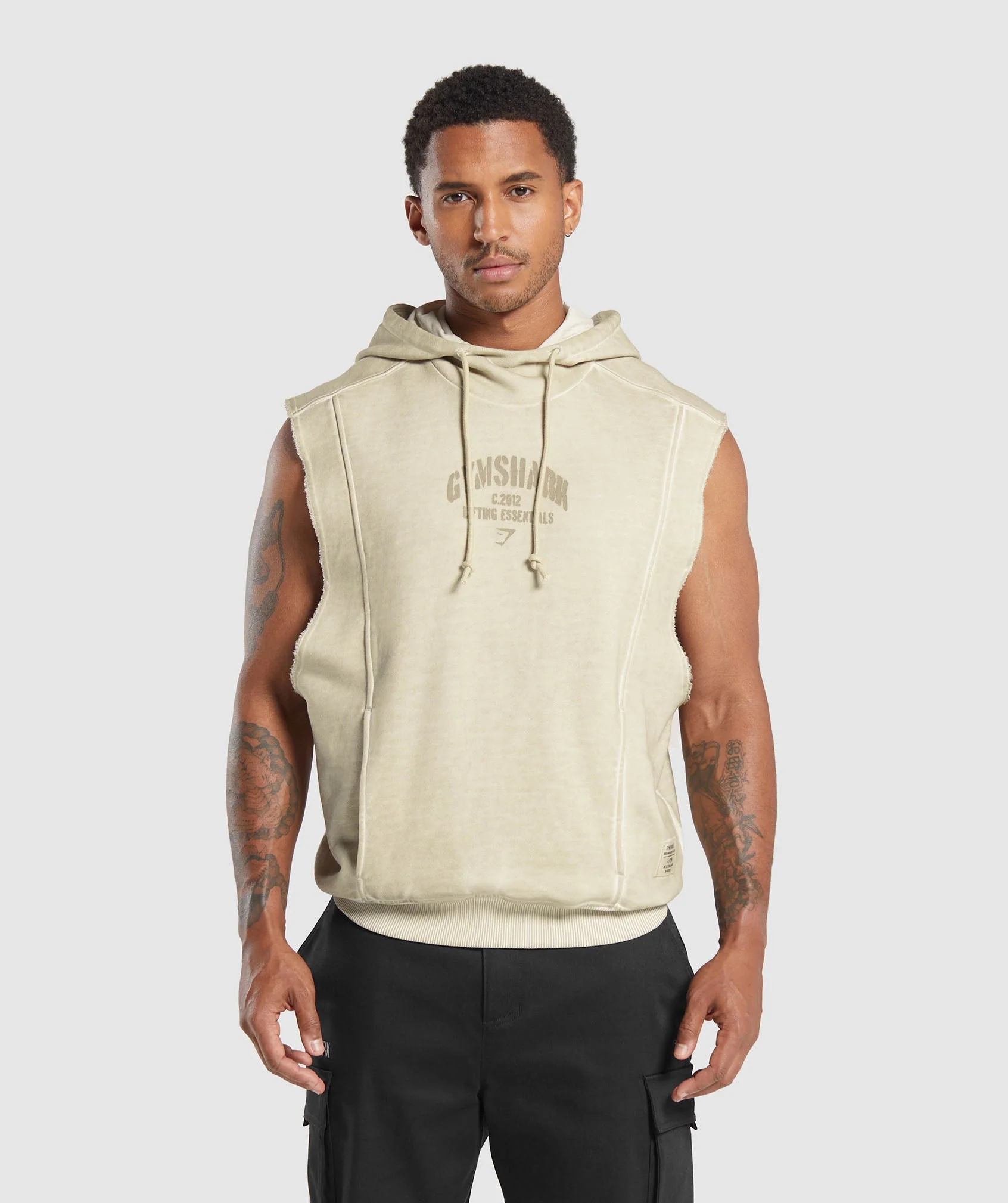 Heavyweight Washed Cut Off Hoodie