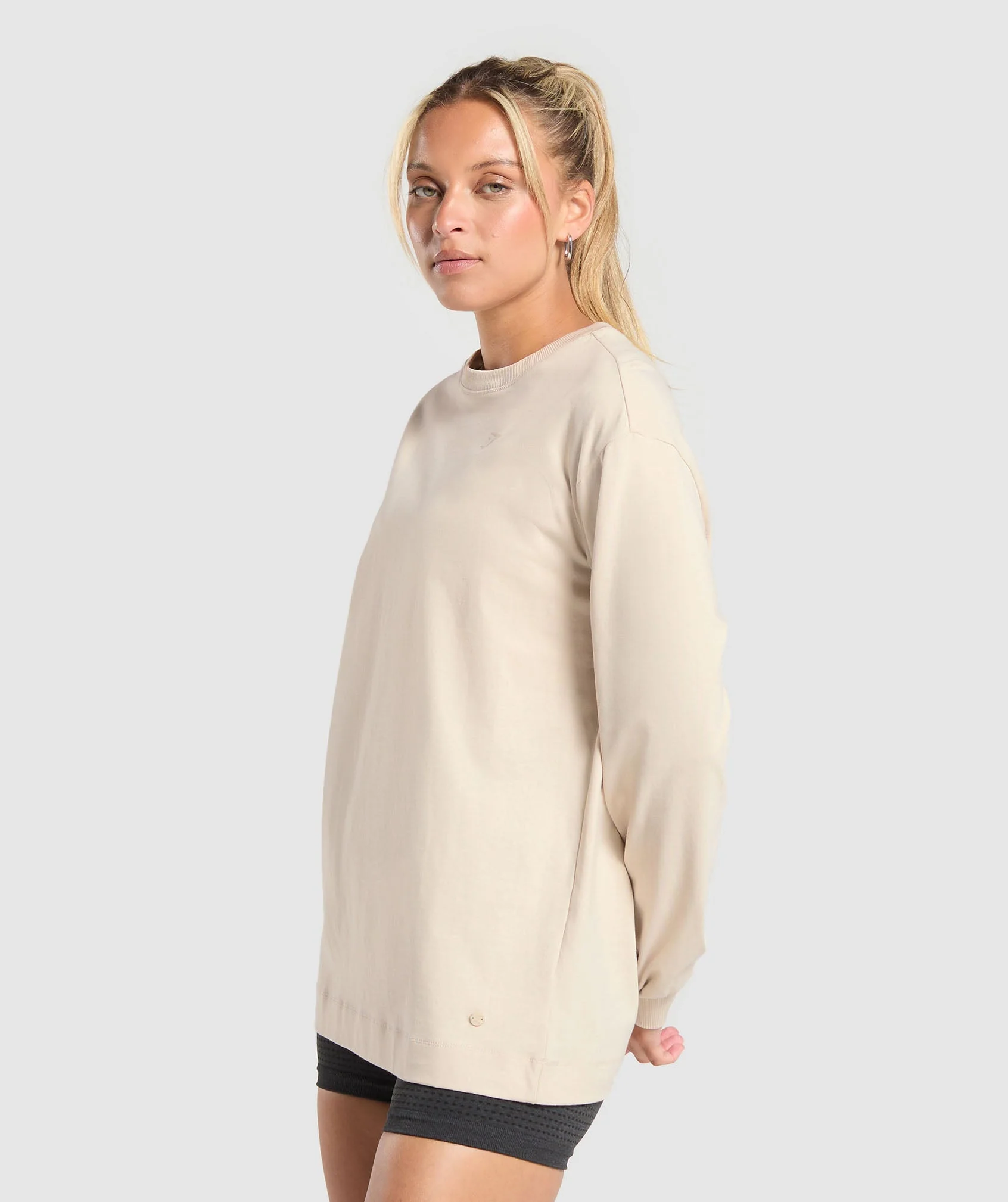 Cotton Oversized Long Sleeve Top