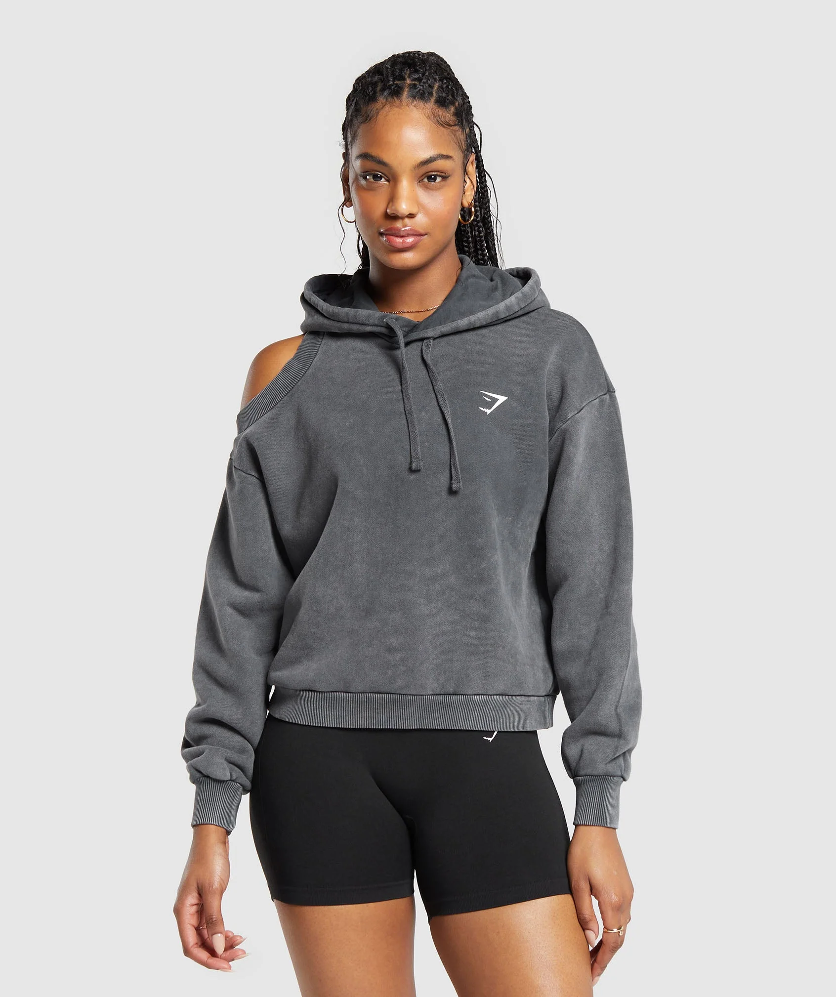 Washed Cut Out Hoodie