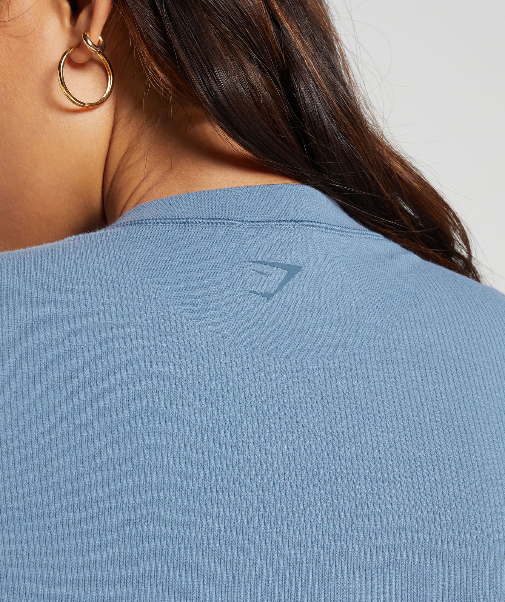 Ribbed Cotton Seamless T-Shirt