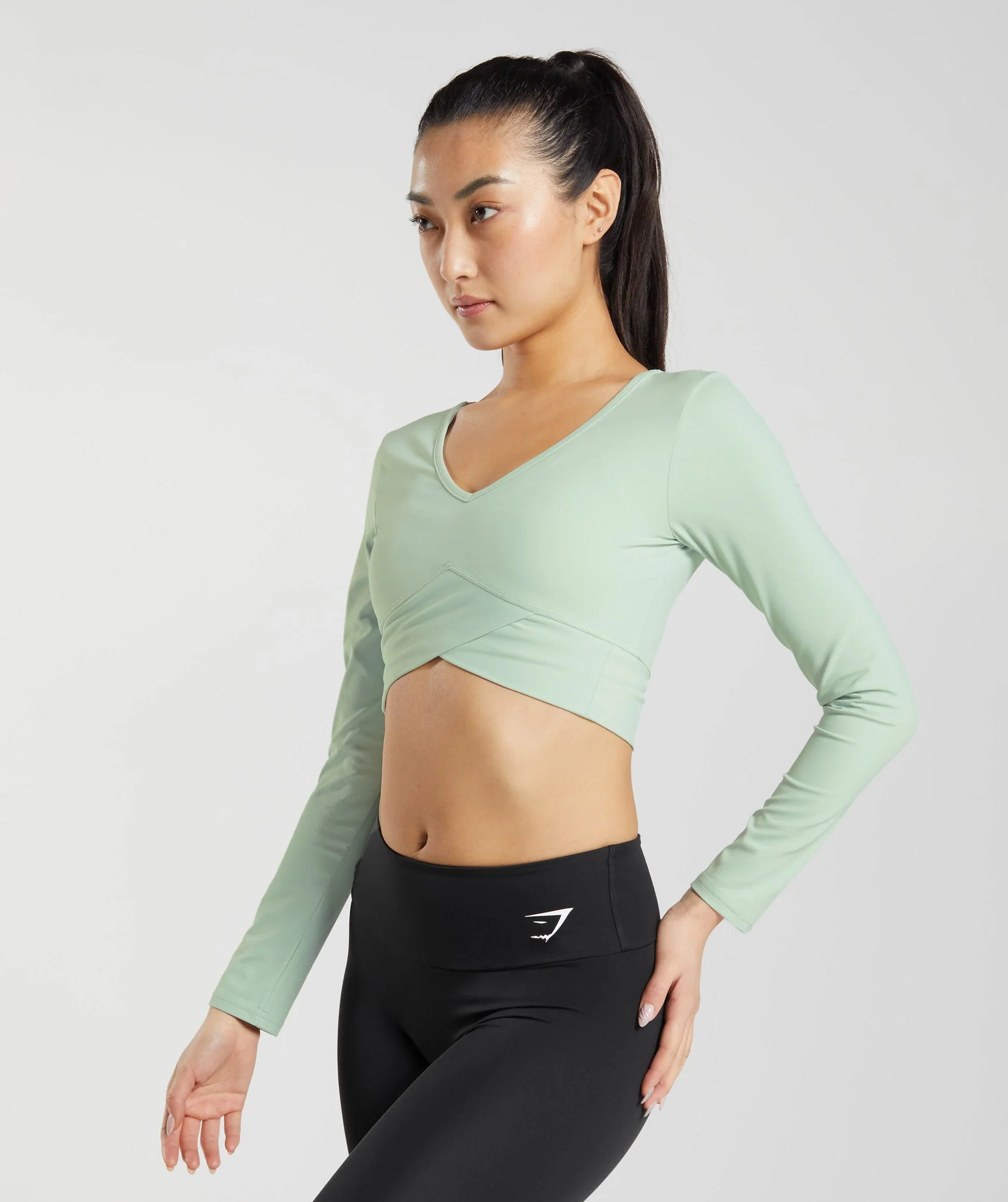 Crossover Long Sleeve Crop Top
