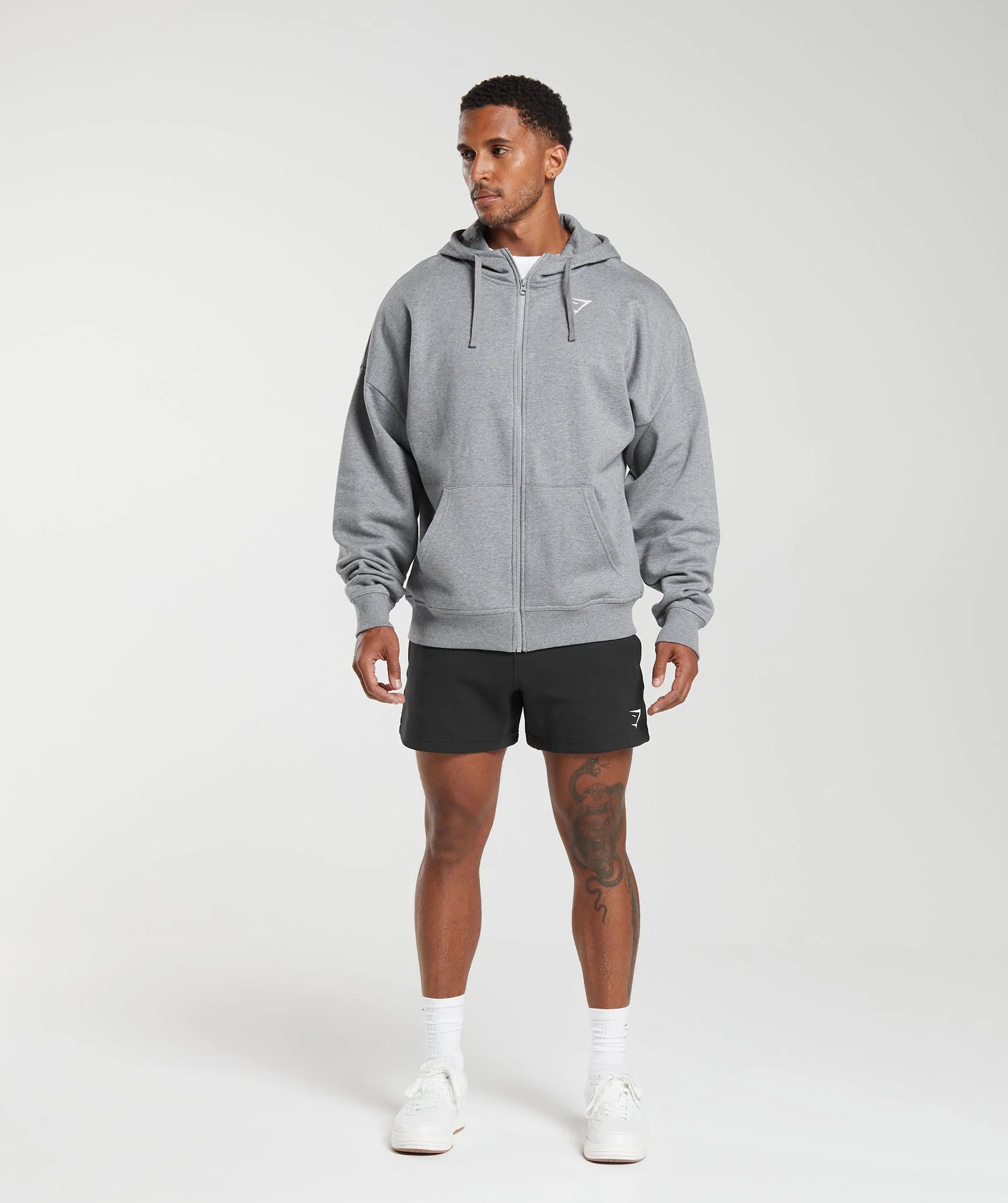 Crest Oversized Zip Up Hoodie