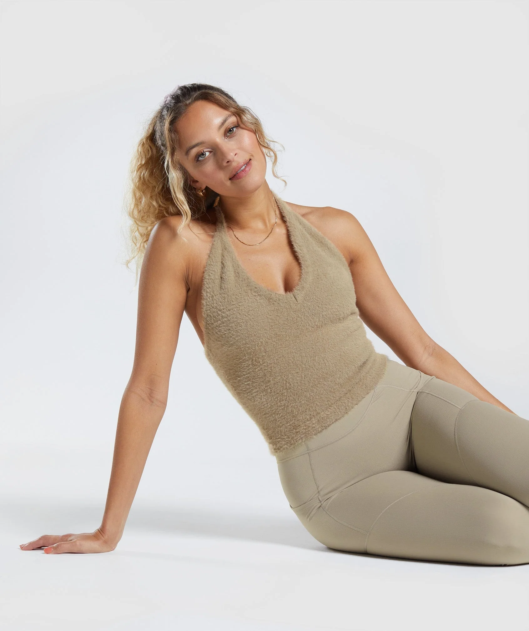 Whitney Eyelash Knit Midi Halter Top