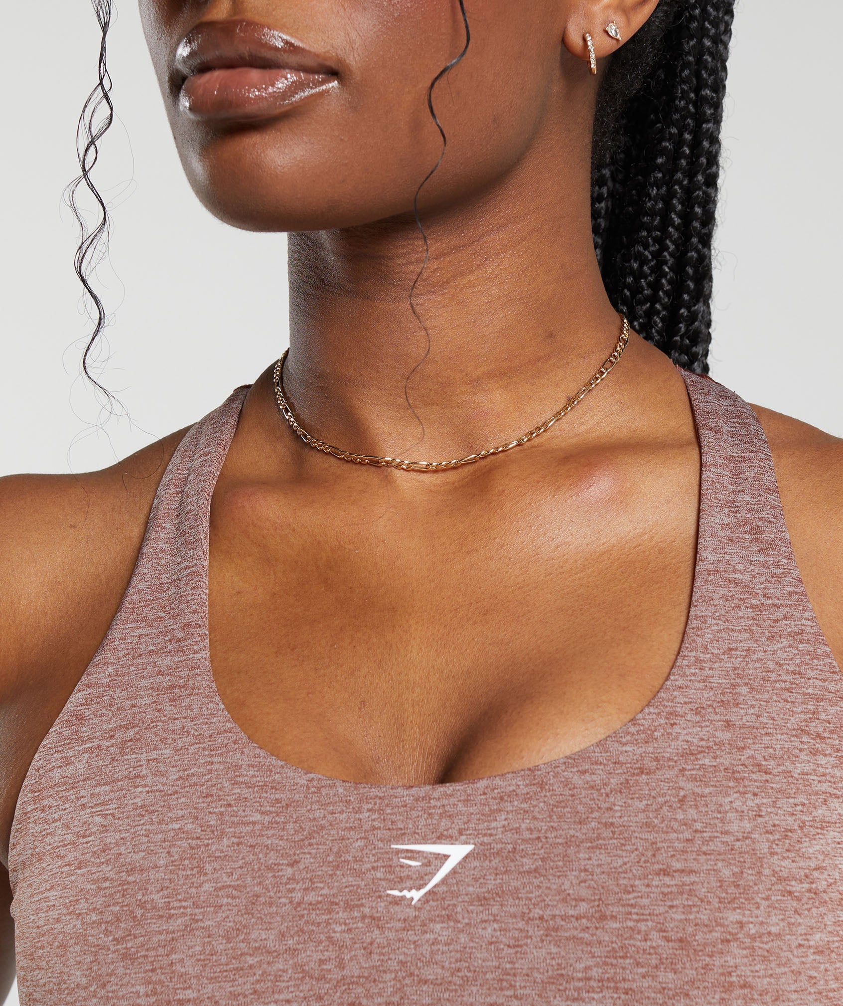 Marl Racer Shelf Crop Tank