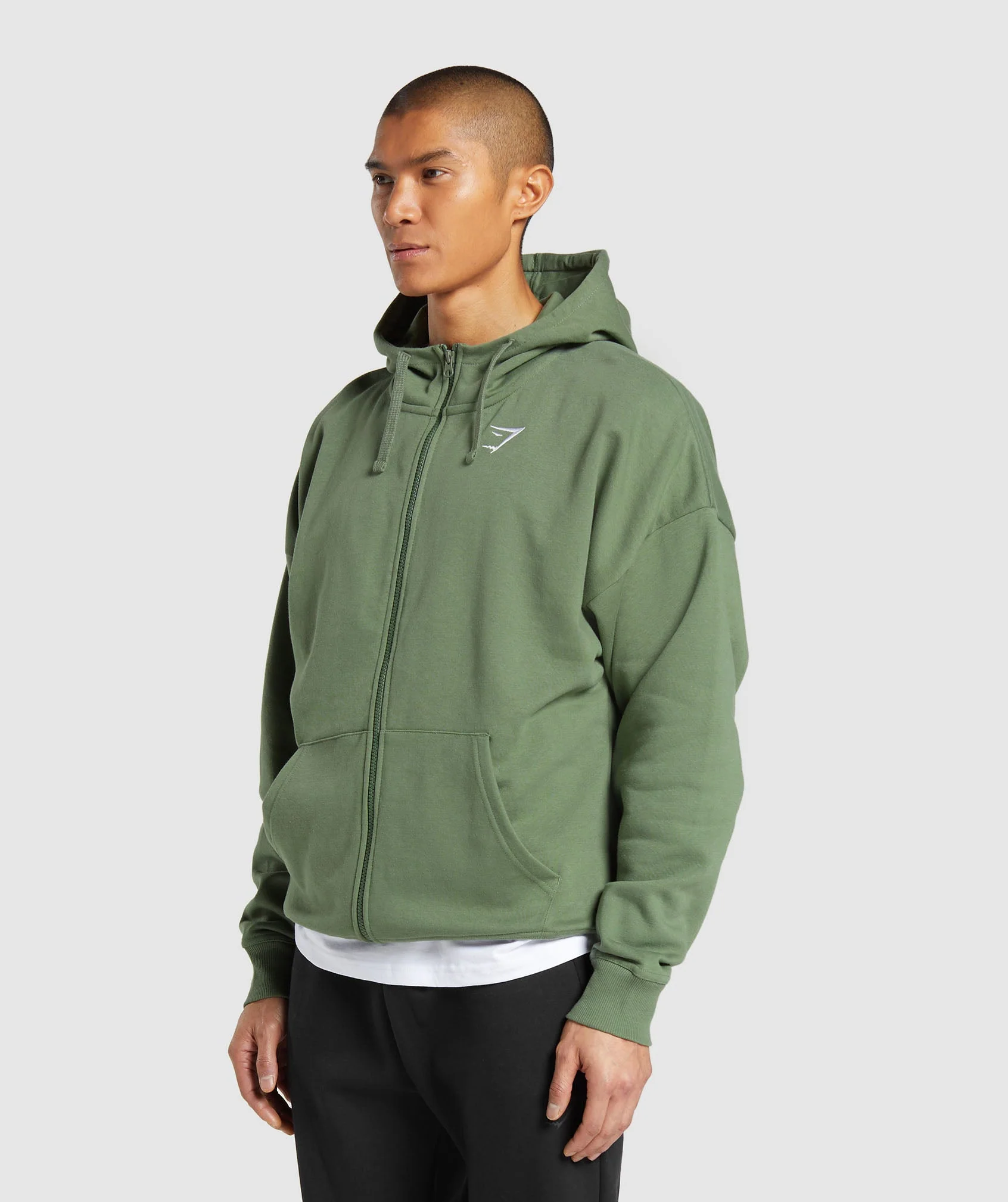 Crest Oversized Zip Up Hoodie