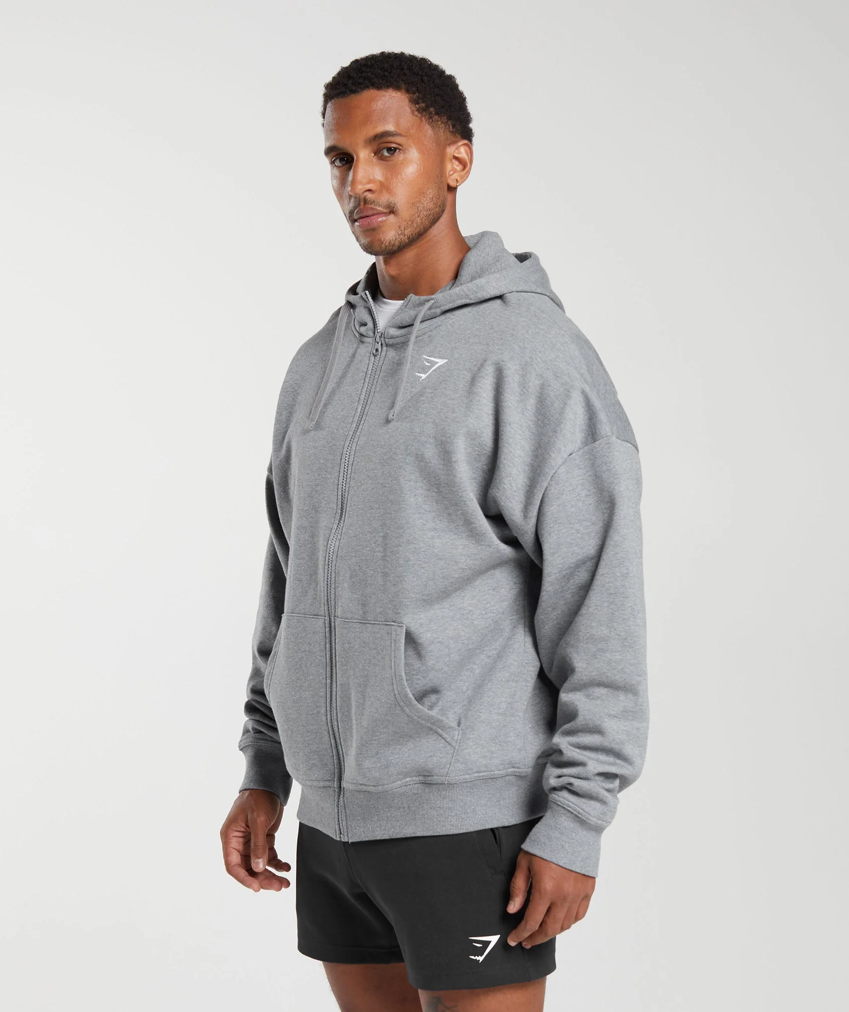 Crest Oversized Zip Up Hoodie