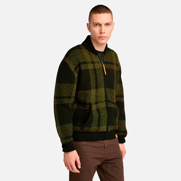 Men's Plaid Full Zip Cardigan