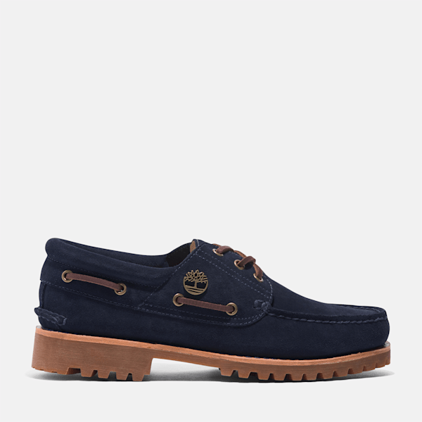 Men's Timberland? C.F. Stead? Indigo Suede 3-Eye Lug Handsewn Boat Shoe