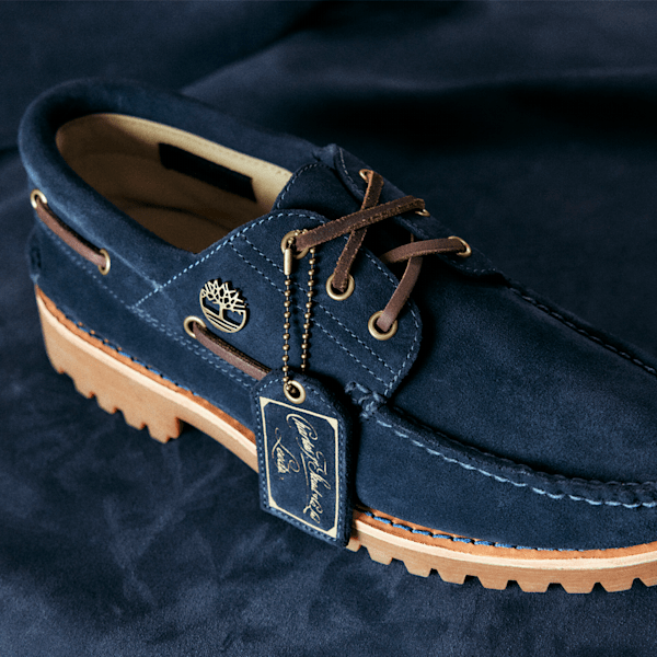 Men's Timberland? C.F. Stead? Indigo Suede 3-Eye Lug Handsewn Boat Shoe