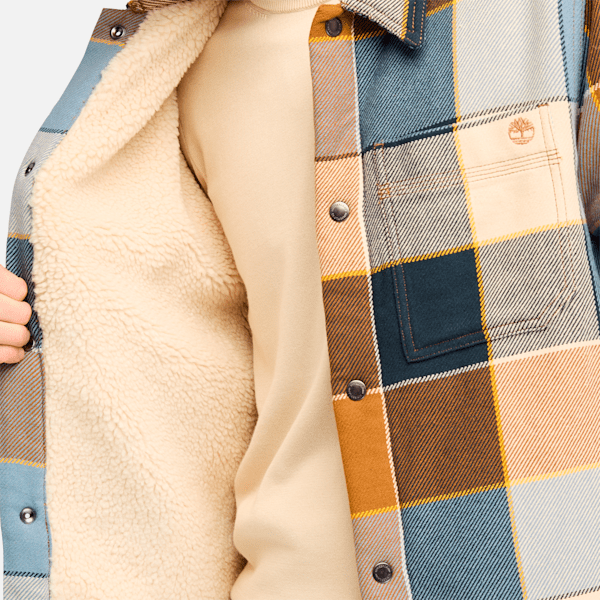 Men's High Pile Fleece Lined Plaid Overshirt