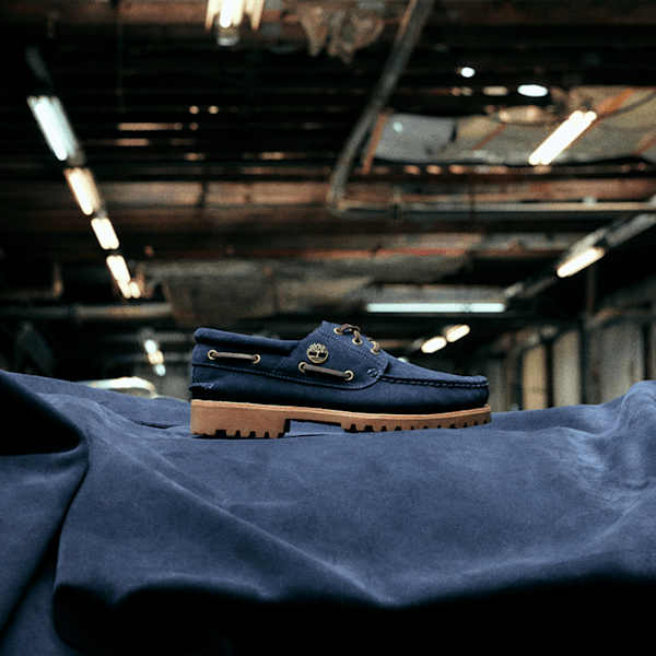 Men's Timberland? C.F. Stead? Indigo Suede 3-Eye Lug Handsewn Boat Shoe