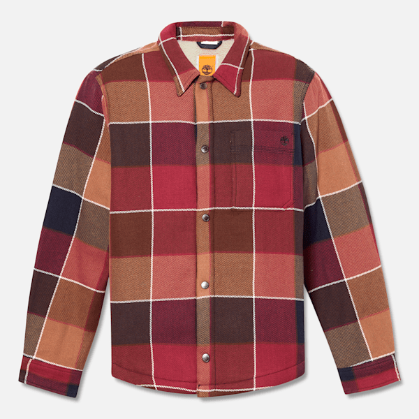 Men's High Pile Fleece Lined Plaid Overshirt