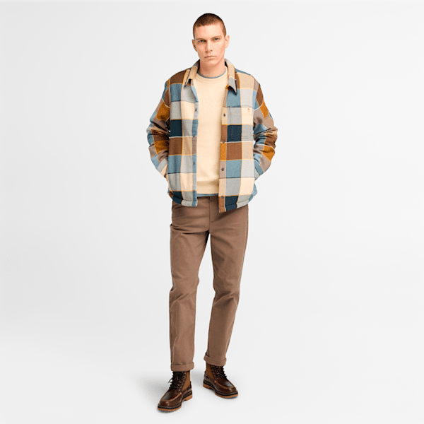 Men's High Pile Fleece Lined Plaid Overshirt