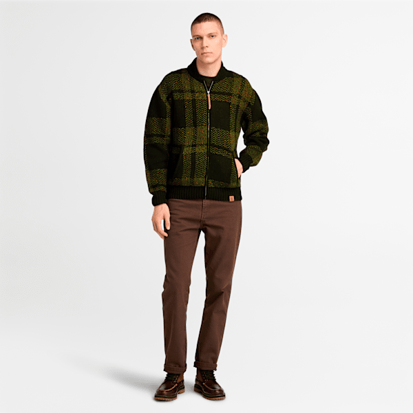 Men's Plaid Full Zip Cardigan