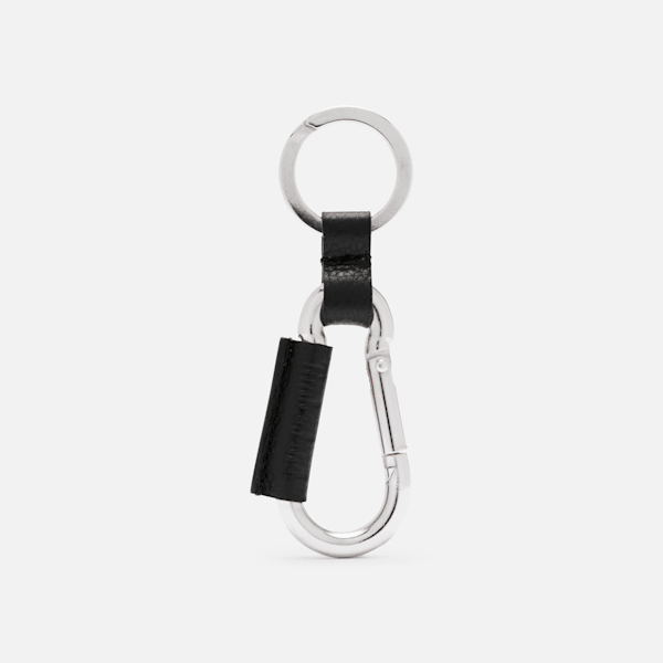 Carabiner Keyring With Leather Details