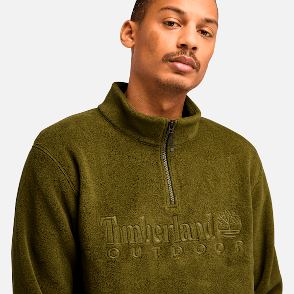 Men's Linear Logo Quarter Zip Polartec? Fleece Sweatshirt