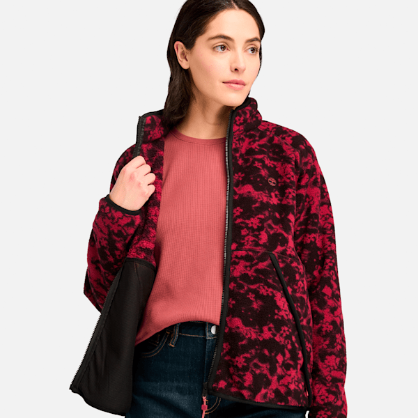 Women's Printed Full-Zip High Pile Fleece Jacket
