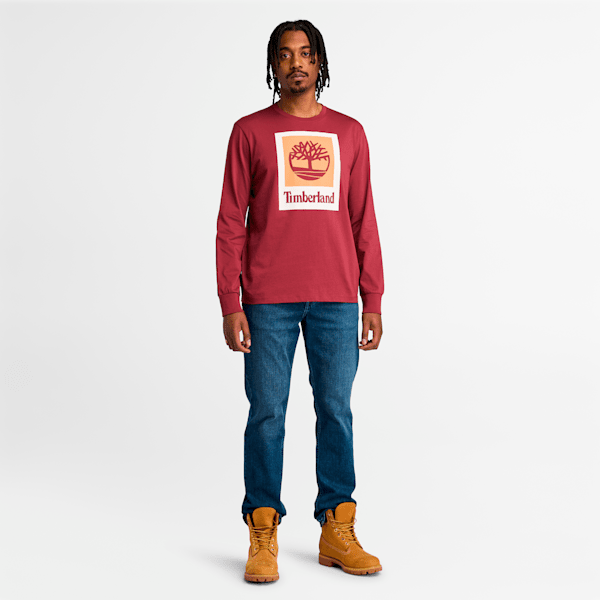 Men's Stack Logo Colored Long Sleeve Tee