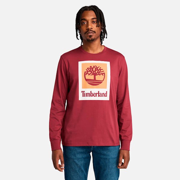 Men's Stack Logo Colored Long Sleeve Tee