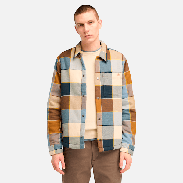 Men's High Pile Fleece Lined Plaid Overshirt