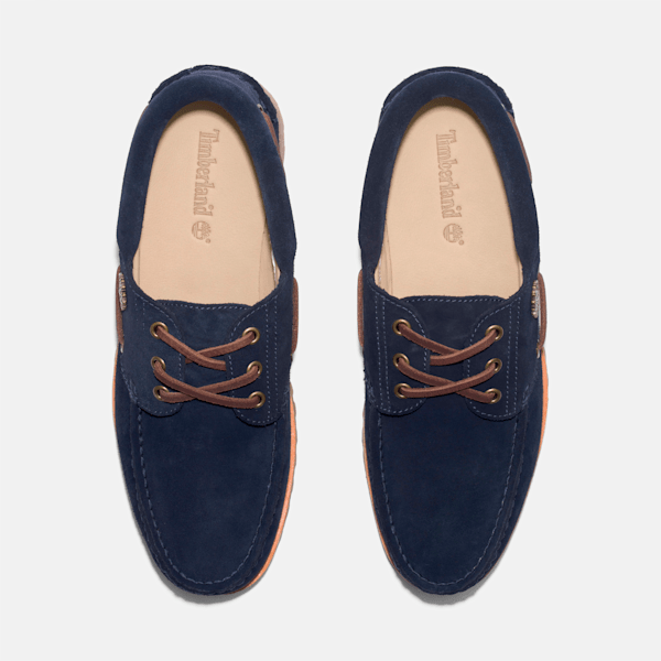 Men's Timberland? C.F. Stead? Indigo Suede 3-Eye Lug Handsewn Boat Shoe