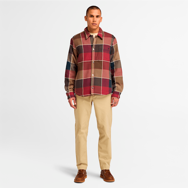 Men's High Pile Fleece Lined Plaid Overshirt