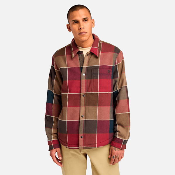Men's High Pile Fleece Lined Plaid Overshirt