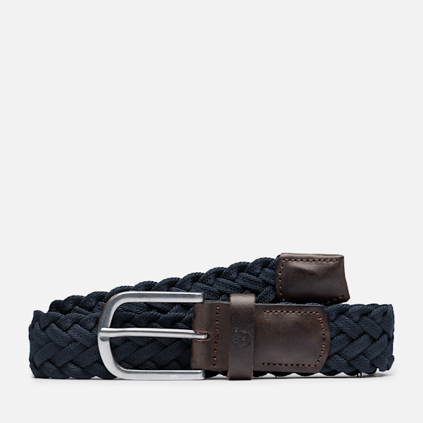 Men's 35mm Braided Belt with Leather Details